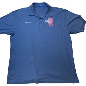 Port Authority Polo Shirt America Strong Graphic Logo XL Small‎ *Stain Pics